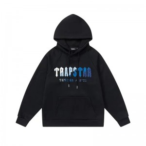 Trapstar Blue Logo Hoodie Herren Schwarz Schweiz | DMIXZO814