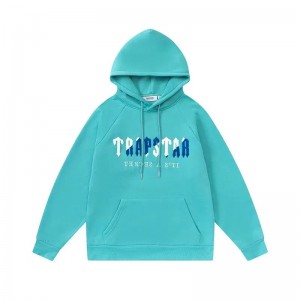 Trapstar Blue Logo Hoodie Herren Türkis Schweiz | GYRMZK683