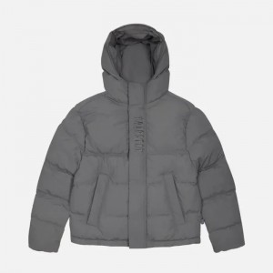 Trapstar Decoded Hooded Padded Puffer Pufferjacket Herren Grau Schweiz | XULSPQ875