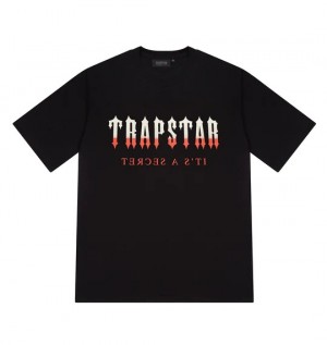 Trapstar Decoded T-Shirt Herren Schwarz Rot Schweiz | QHCVFA854