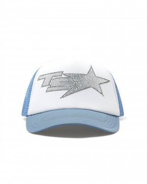 Trapstar Denim Diamante TS Star Trucker Kappen Damen Blau Schweiz | CDMGOS461