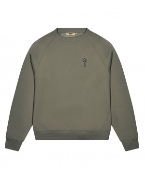 Trapstar Foundation Crew Pullover Herren Khaki Schweiz | ZJEXUQ827