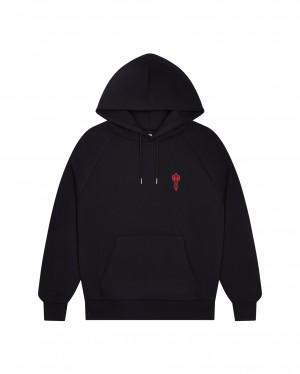 Trapstar Foundation Hoodie Herren Schwarz Rot Schweiz | SWXOFQ826