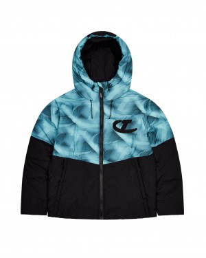 Trapstar Hyperdrive Hooded Puffer Pufferjacket Herren Schwarz Blau Schweiz | IGQNFS869