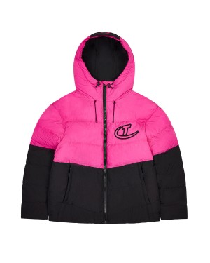 Trapstar Hyperdrive Hooded Puffer Pufferjacket Herren Schwarz Rosa Schweiz | JPEIML290