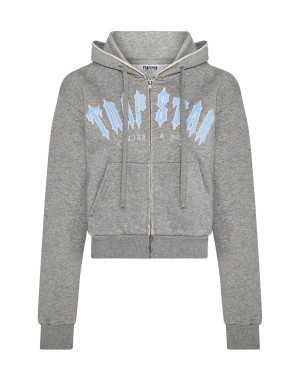 Trapstar Irongate Arch Chenille Embroidery Zip Through Track Trainingsanzug Damen Grau Blau Schweiz | GVRAKM621