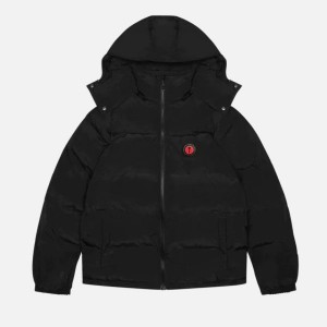 Trapstar Irongate Detachable Hooded Puffer Pufferjacket Herren Schwarz Schweiz | OZLIJP927