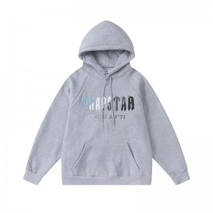 Trapstar It’s A Secret Blue-Gray Logo Hoodie Herren Grau Schweiz | HTLFKJ482