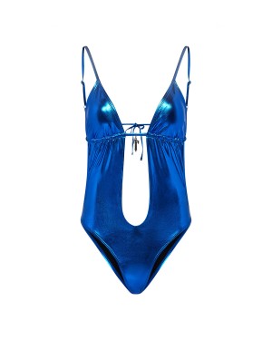 Trapstar Metallic Cutout One Piece Badeanzug Damen Blau Schweiz | NBWZLV462