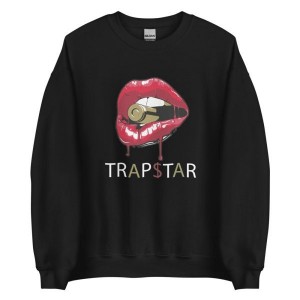 Trapstar Red Lips Pullover Herren Schwarz Schweiz | BUXAZL301