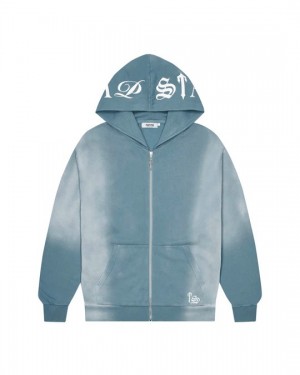 Trapstar Script Hoodie Herren Blau Schweiz | MSAVYD728