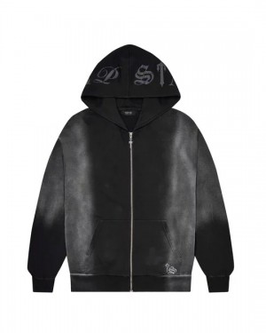 Trapstar Script Hoodie Herren Schwarz Schweiz | JLKRAX893