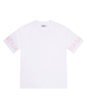 Trapstar Script T-Shirt Herren Weiß Rosa Schweiz | PNSDEX324