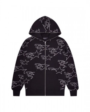 Trapstar Star All Over Hoodie Herren Schwarz Schweiz | FVHZWY150