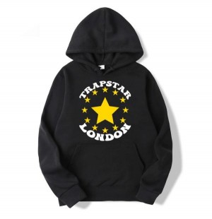 Trapstar Stars London Hoodie Herren Schwarz Schweiz | YRSXPC709