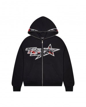 Trapstar TS Star Camo Hoodie Herren Schwarz Schweiz | JOUFPA192