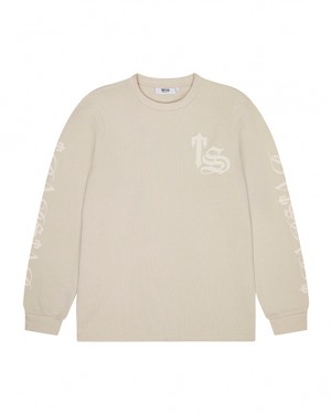 Trapstar Waffle LS Top Pullover Herren Beige Schweiz | QYHVIC026