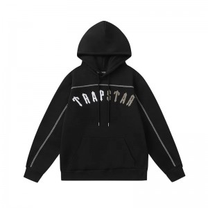 Trapstar White-Gray Logo Hoodie Herren Schwarz Schweiz | ZRIGEL854