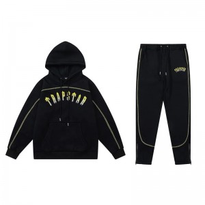 Trapstar Yellow Logo Trainingsanzug Herren Schwarz Schweiz | YPUHKE827