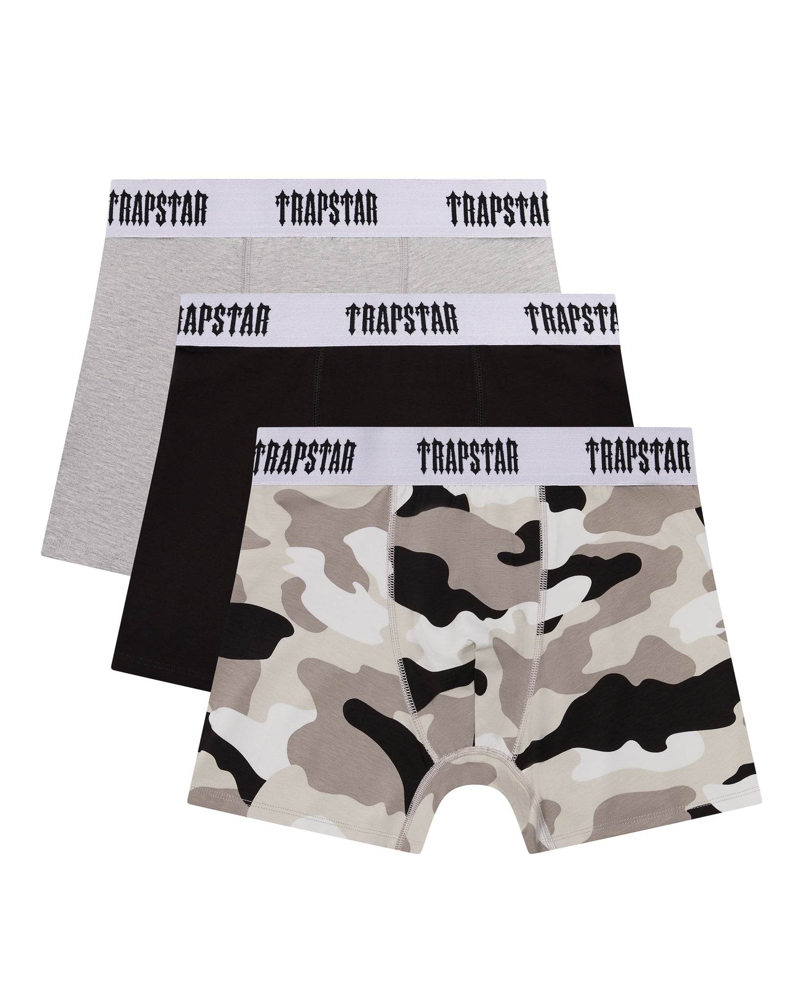 Trapstar 3 Pack Boxer Herren Schwarz Grau Camouflage Schweiz | HGPDXY029