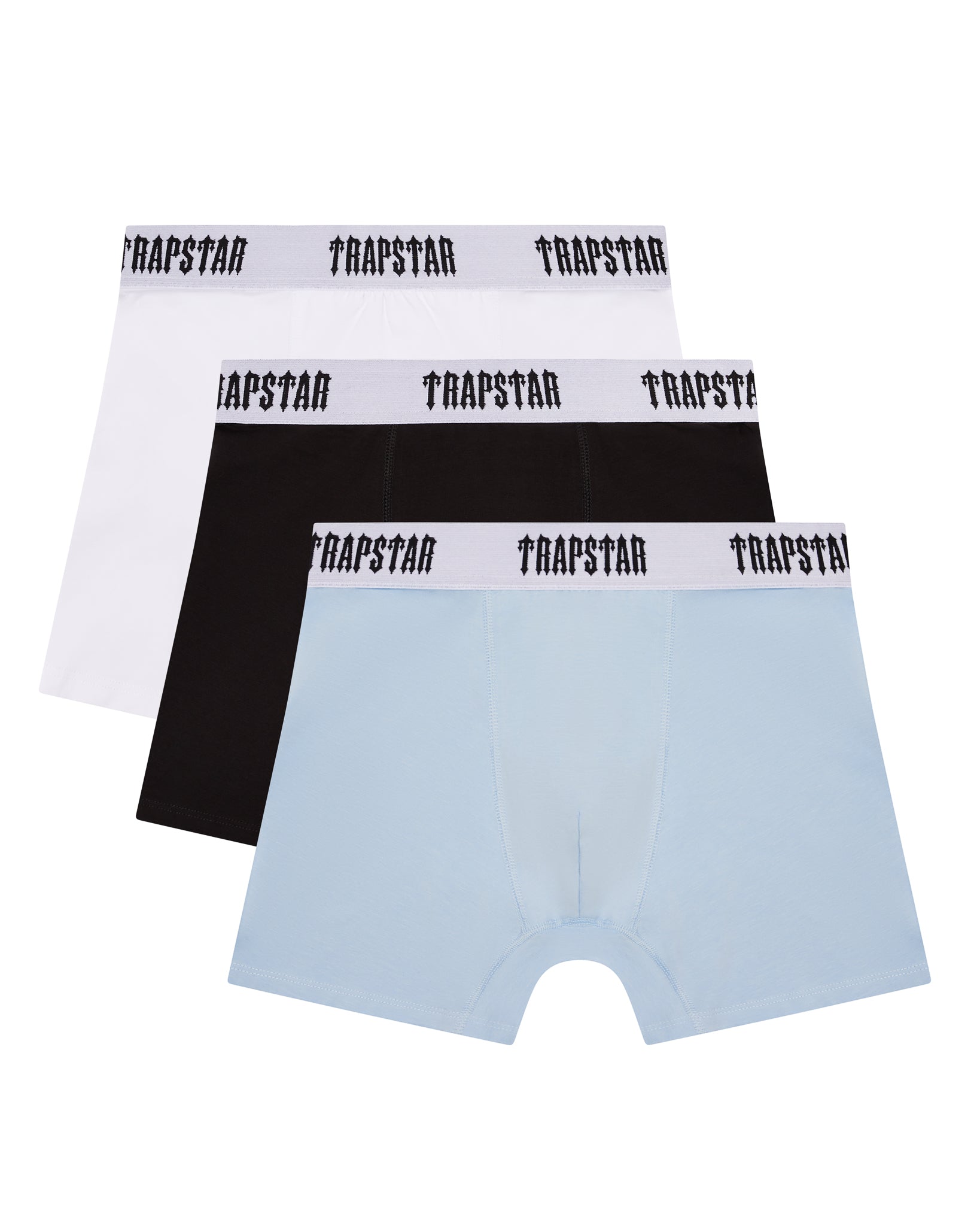 Trapstar 3 Pack Boxer Herren Schwarz Weiß Hellblau Schweiz | MWXLPO264