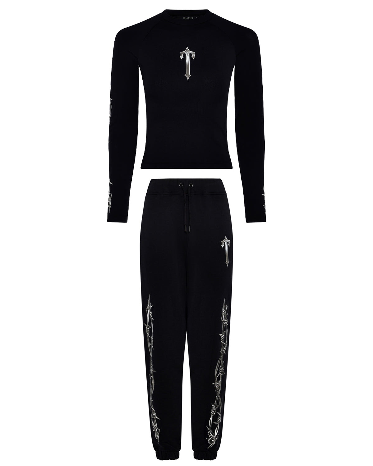 Trapstar Barbed Wire Cropped Top Oversized Trainingsanzug Damen Schwarz Schweiz | LWXGHJ587