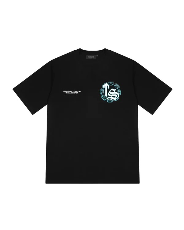 Trapstar Chain Script T-Shirt Herren Blackteal Schweiz | PABHGQ739