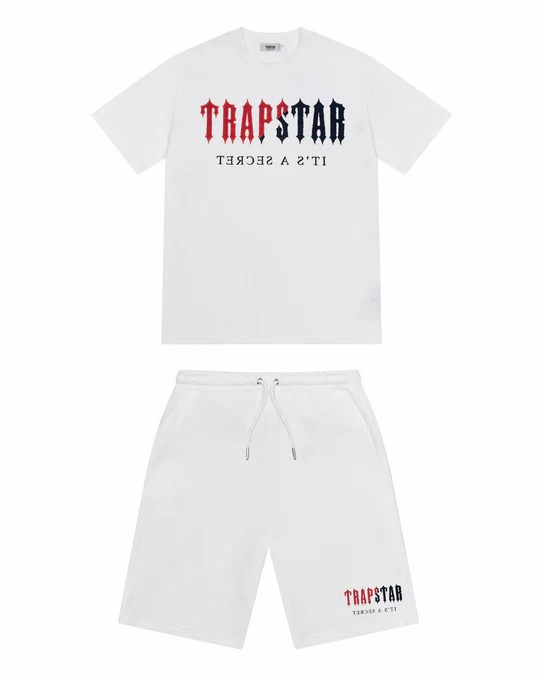 Trapstar Chenille Decoded Trainingsanzug Herren Weiß Rot Schweiz | QGVHUT430