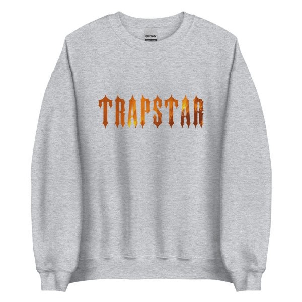 Trapstar Fire Logo Pullover Herren Grau Schweiz | RMDQUW602