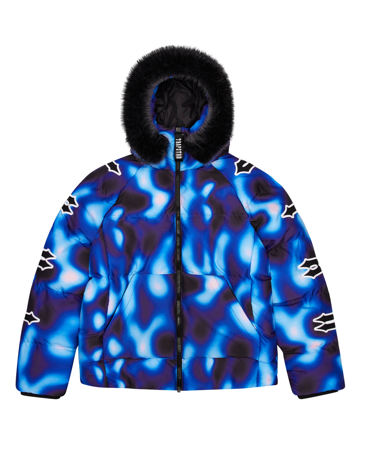 Trapstar Hooded Irongate Sleeve Puffer Pufferjacket Herren Schwarz Blau Schweiz | UPQFHW015