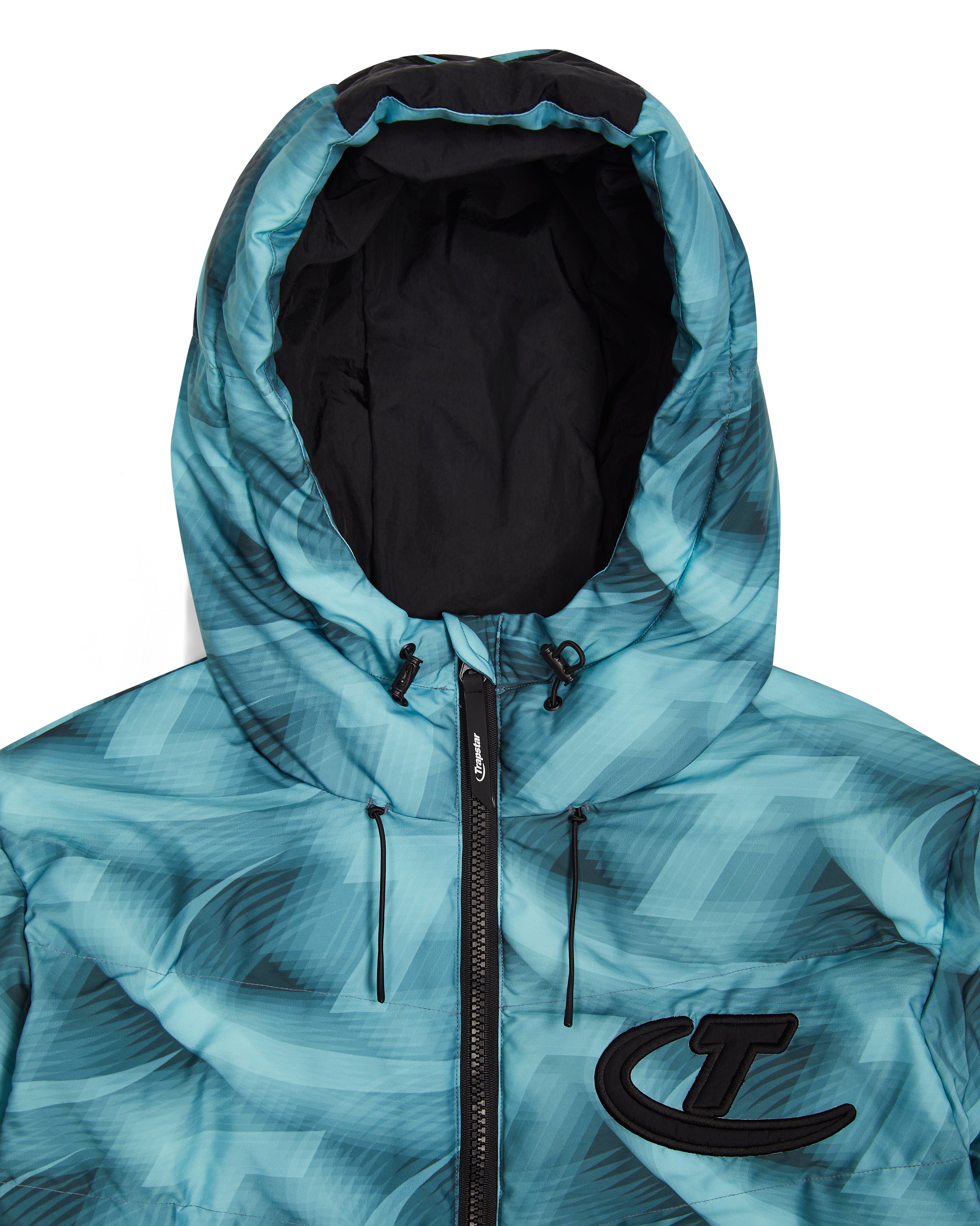 Trapstar Hyperdrive Hooded Puffer Pufferjacket Herren Schwarz Blau Schweiz | IGQNFS869