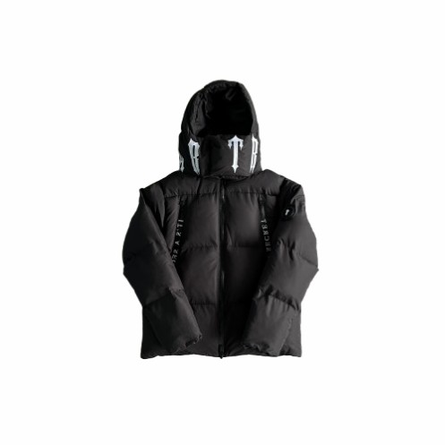 Trapstar Irongate Collar Puffer Pufferjacket Herren Schwarz Weiß Schweiz | EDCMRB067