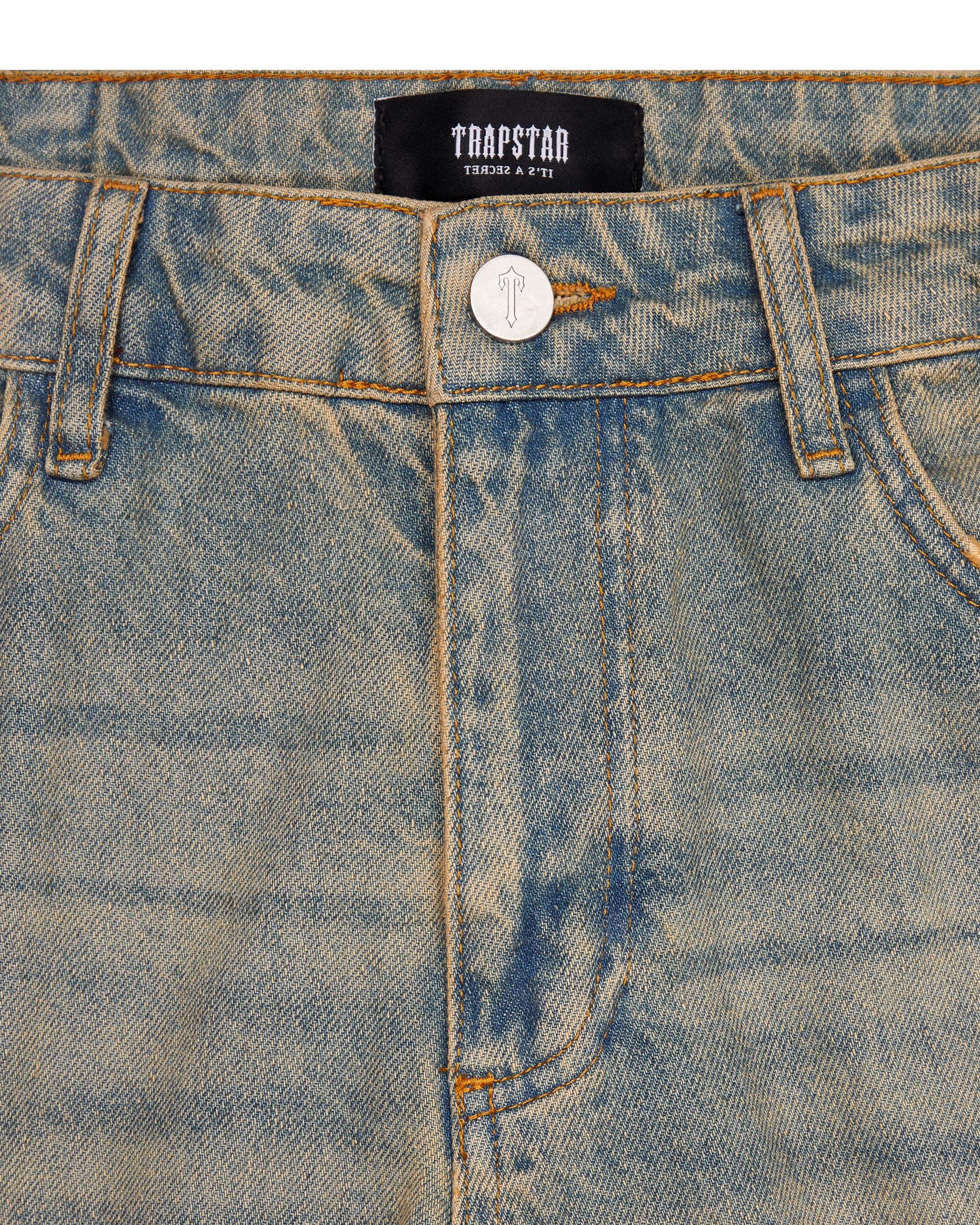 Trapstar Irongate Panel Denim Jeans Herren Blau Schweiz | PNQZTJ691