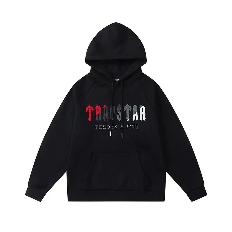 Trapstar It’s A Secret Red-Gray Logo Hoodie Herren Schwarz Schweiz | PKCZEX217