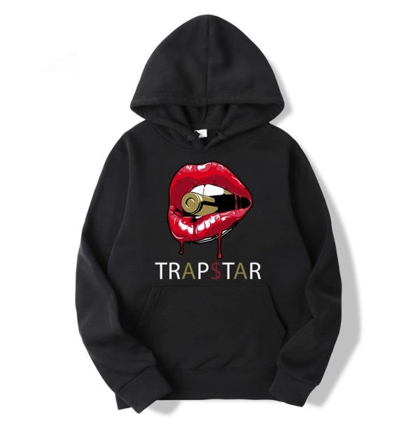 Trapstar Red Lips Hoodie Herren Schwarz Schweiz | IXYHEP432