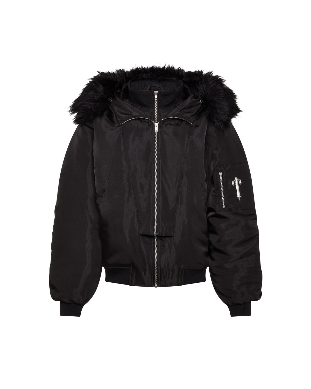 Trapstar Script Fur Hood Bomber Jacken Damen Schwarz Schweiz | YEVZLR841