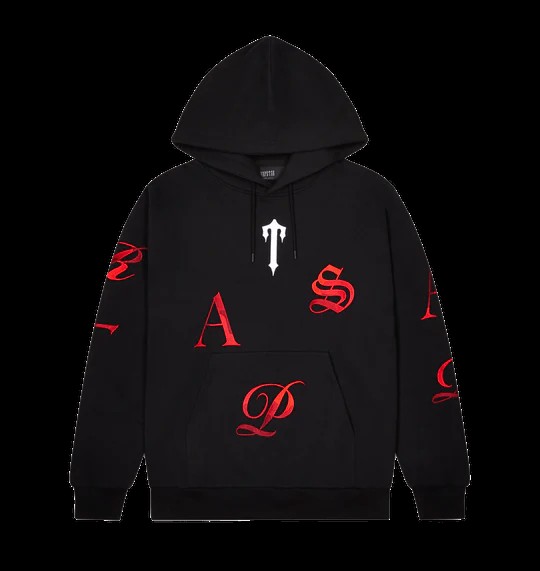 Trapstar Script Hoodie Herren Schwarz Rot Schweiz | RDZSOK510