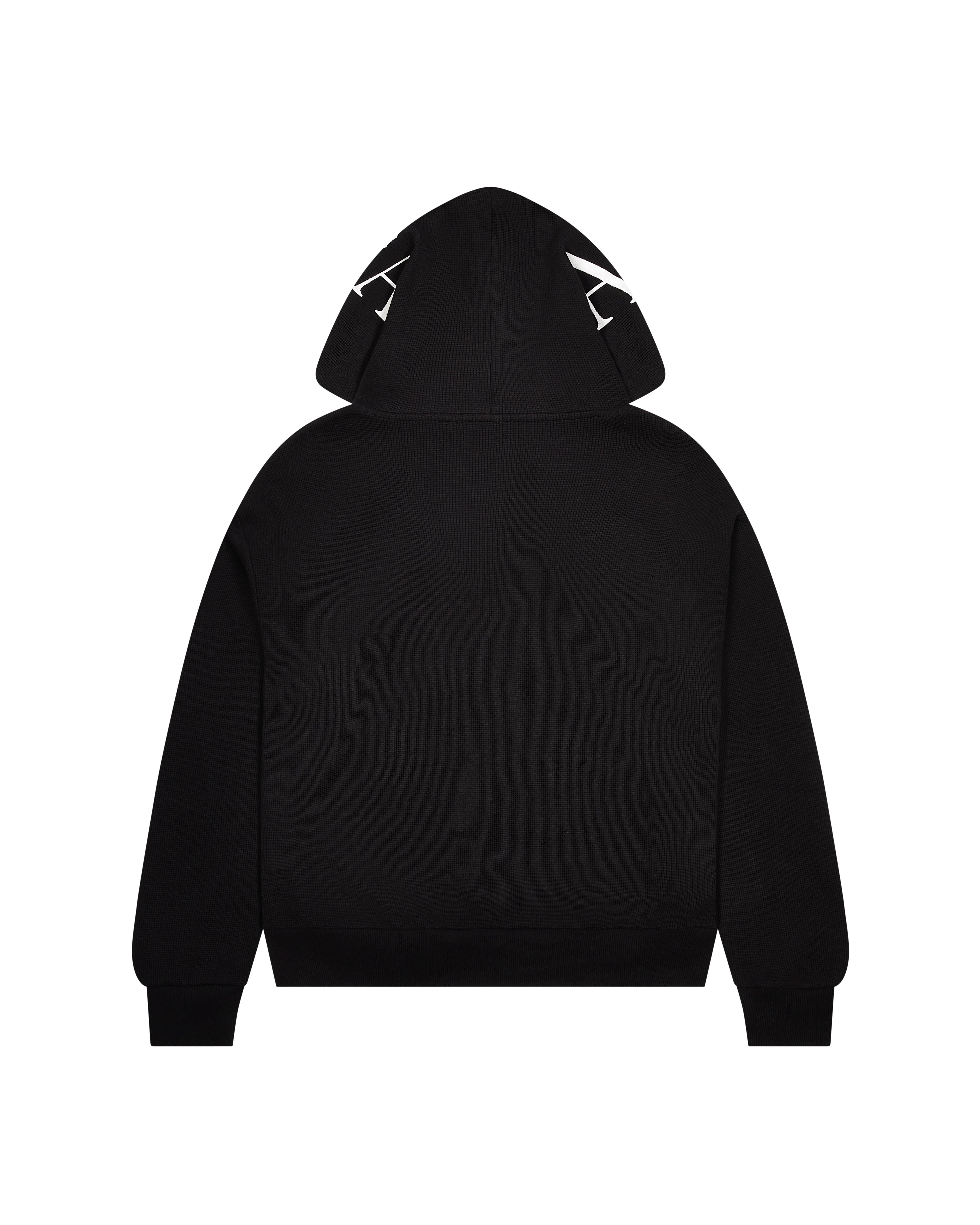 Trapstar Script Waffle Hoodie Herren Schwarz Schweiz | HXMDJP356