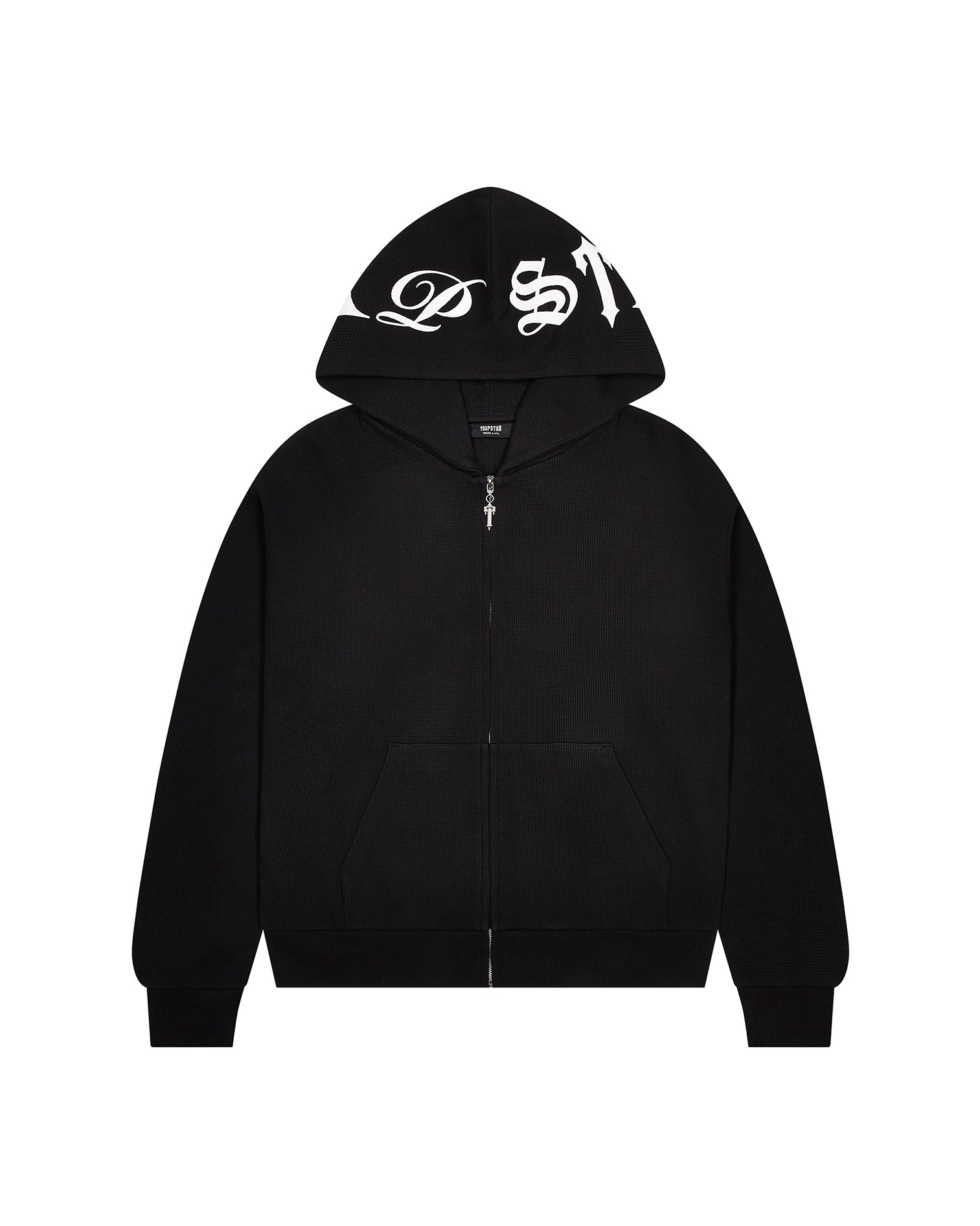 Trapstar Script Waffle Hoodie Herren Schwarz Schweiz | HXMDJP356