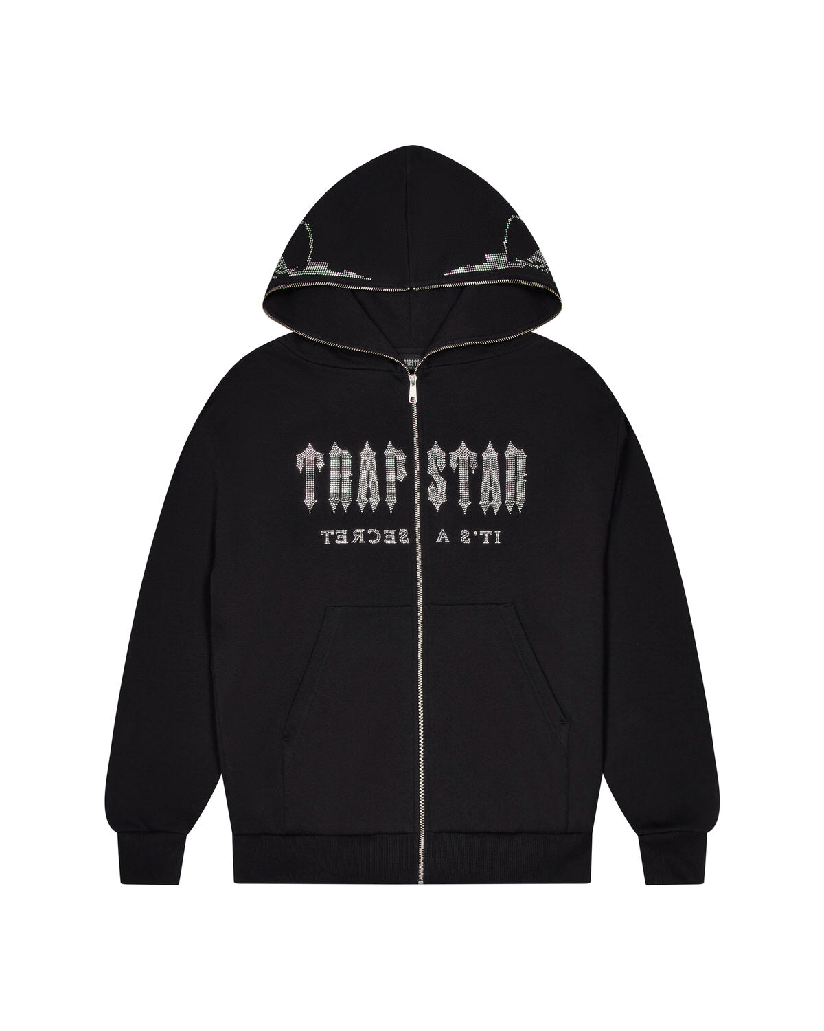 Trapstar Skull Decoded Diamante Hoodie Herren Schwarz Schweiz | YUQMPI139