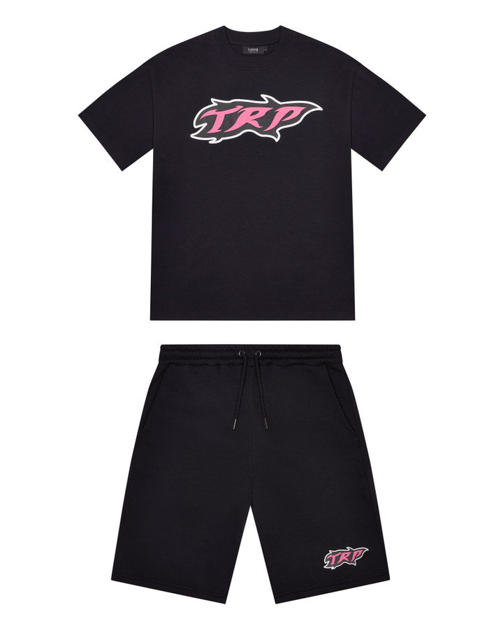 Trapstar TRP Flame Kurze Hose Herren Schwarz Rosa Schweiz | JDOPAK820