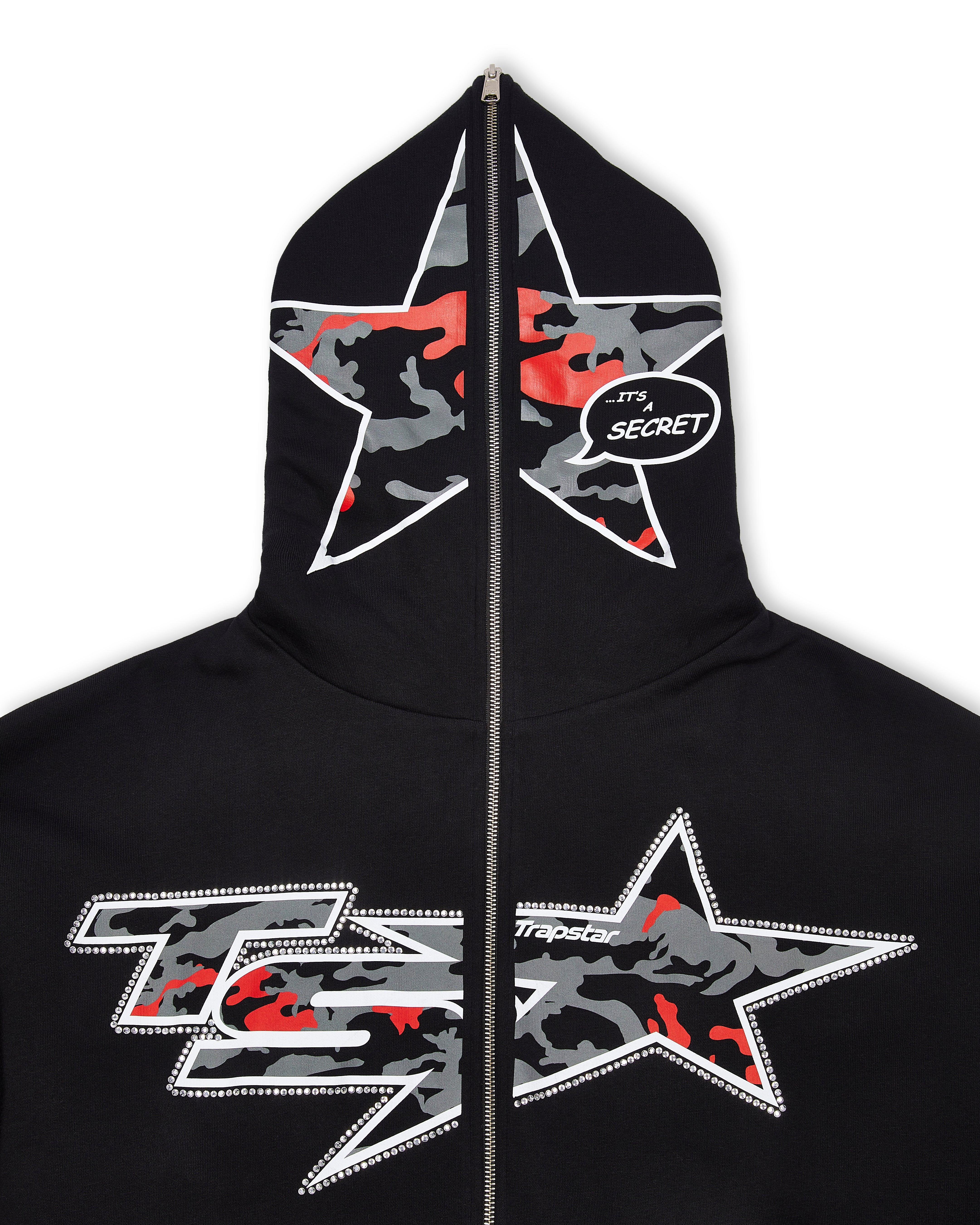 Trapstar TS Star Camo Hoodie Herren Schwarz Schweiz | JOUFPA192