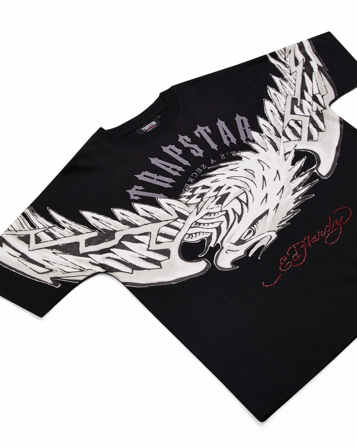 Trapstar x Ed Hardy Arched Eagle T-Shirt Herren Schwarz Schweiz | GWQNIX940