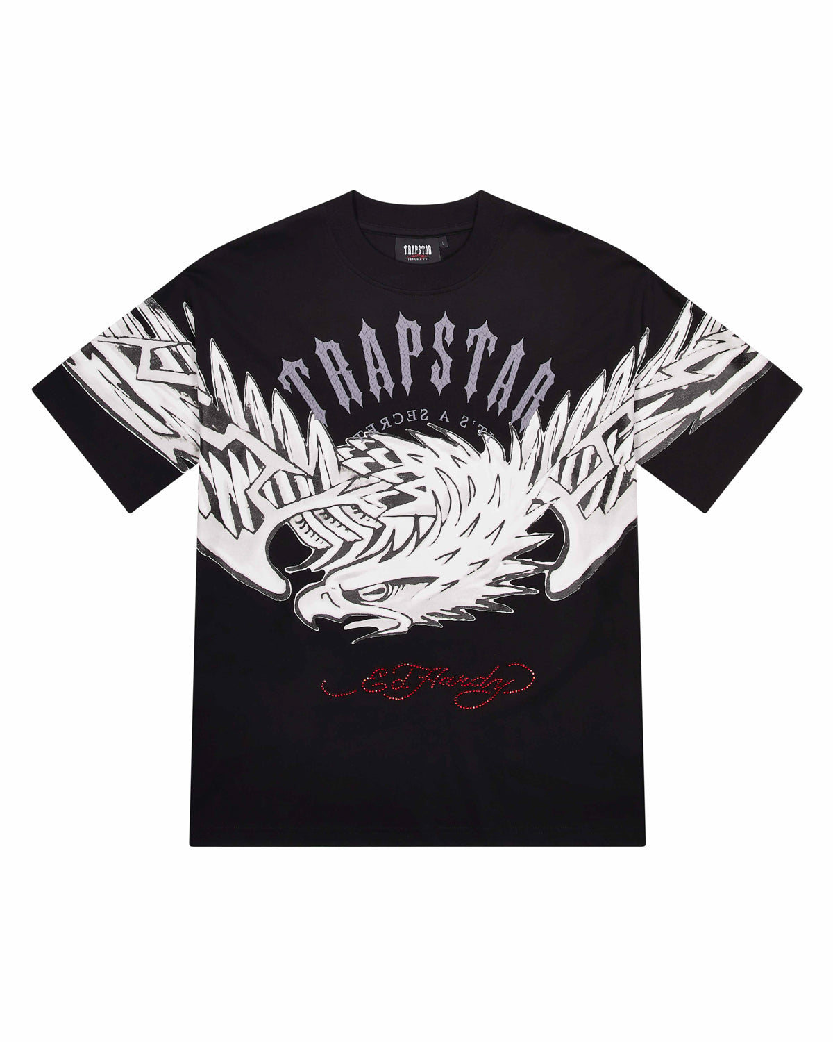 Trapstar x Ed Hardy Arched Eagle T-Shirt Herren Schwarz Schweiz | GWQNIX940