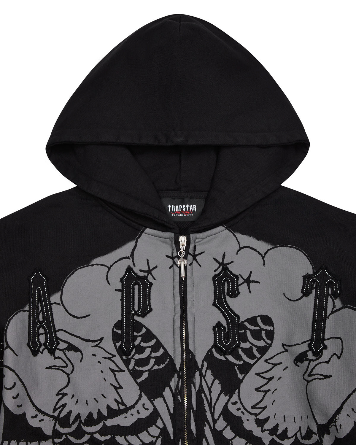 Trapstar x Ed Hardy Irongate Zip Through Hoodie Herren Schwarz Schweiz | NYFZAT615