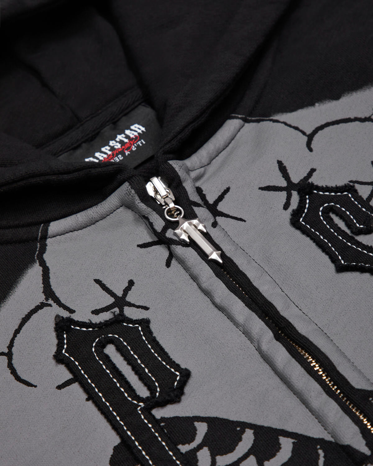 Trapstar x Ed Hardy Irongate Zip Through Hoodie Herren Schwarz Schweiz | NYFZAT615