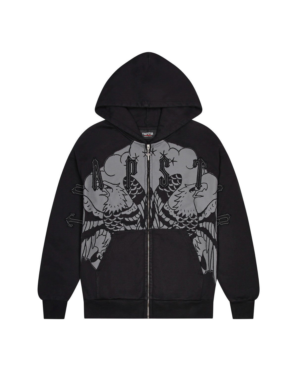 Trapstar x Ed Hardy Irongate Zip Through Hoodie Herren Schwarz Schweiz | NYFZAT615