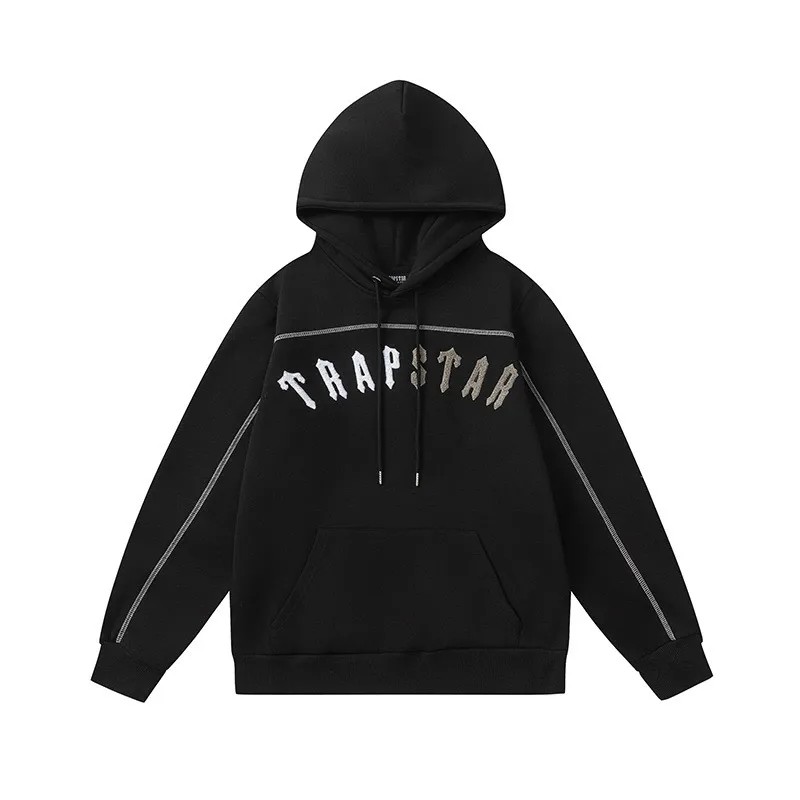 Trapstar White-Gray Logo Hoodie Herren Schwarz Schweiz | ZRIGEL854