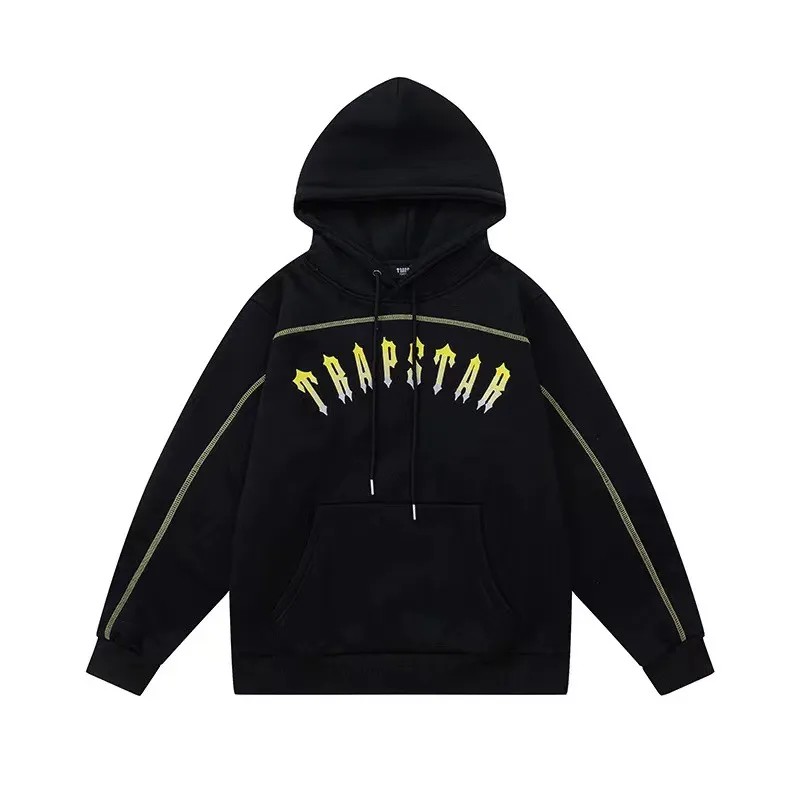 Trapstar Yellow Logo Hoodie Herren Schwarz Schweiz | IXNSQV204